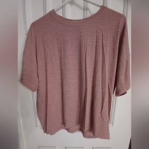 Max Studio Size X Large Pink Stripped Blouse Top Shirt